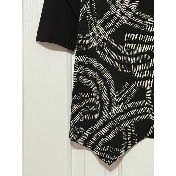 Chico's Travelers Asymmetrical Black Tunic, Size 2 - Picture 4 of 6